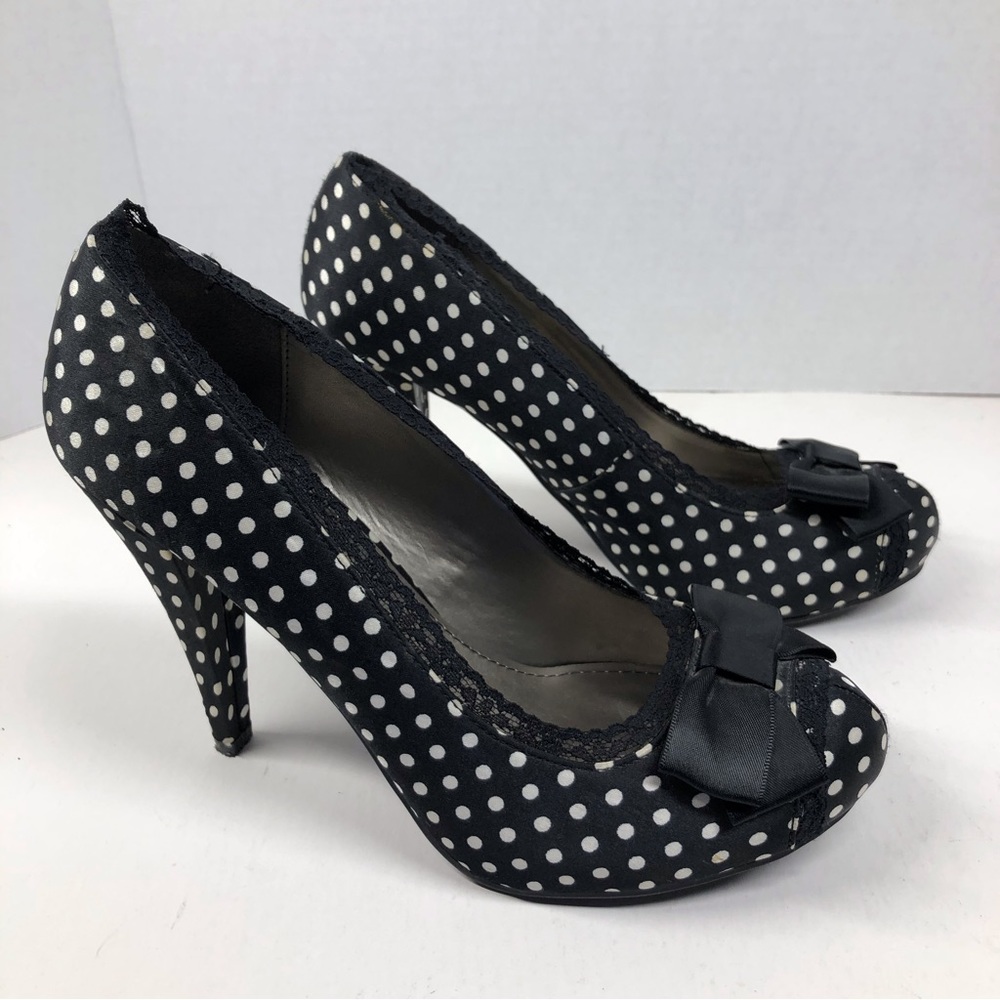 fergalicious Polka Dot Lace Bow Bette Page Betty Boop 1940’s 50’s No Size Fits 8 - Picture 1 of 5